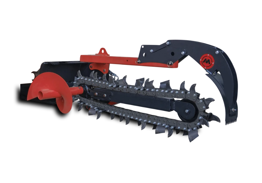 mini skid steer attachments Chain trencher